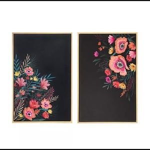 NIB Beautiful Wild Sage Canvas art, framed 2 pictures.